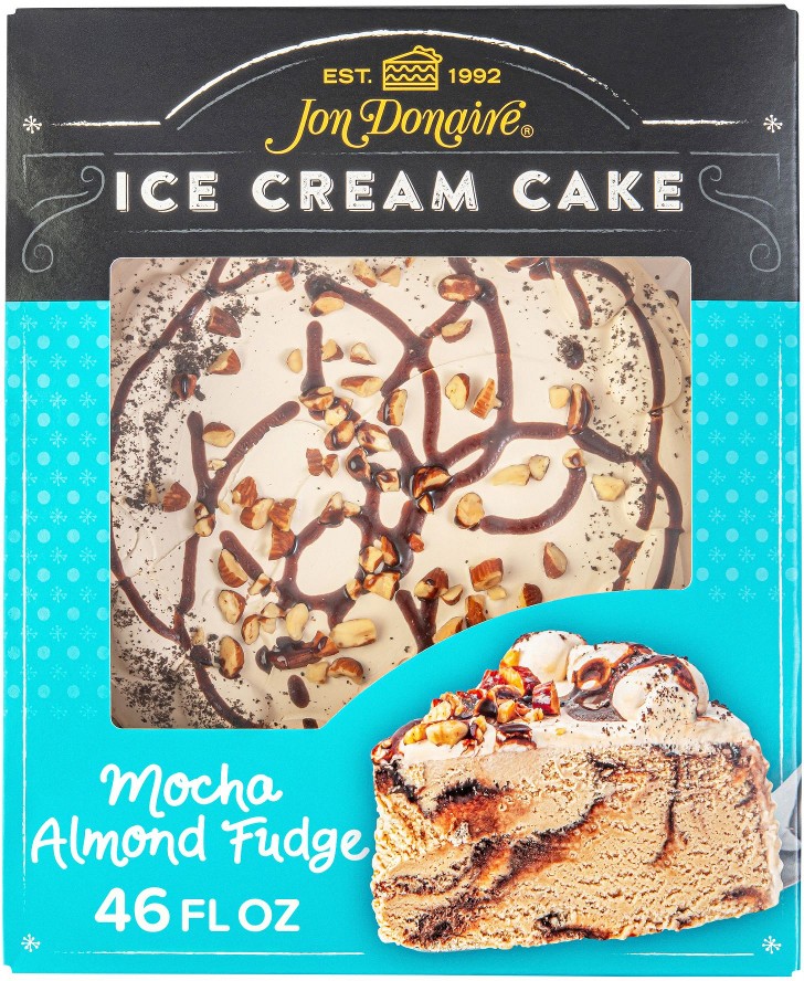 8" Mocha Almond Fudge Ice Cream Cake, Serves 8