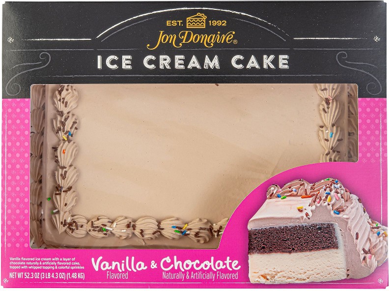 Vanilla/Chocolate Ice Cream Cake, 1/4 Sheet, Serves 18