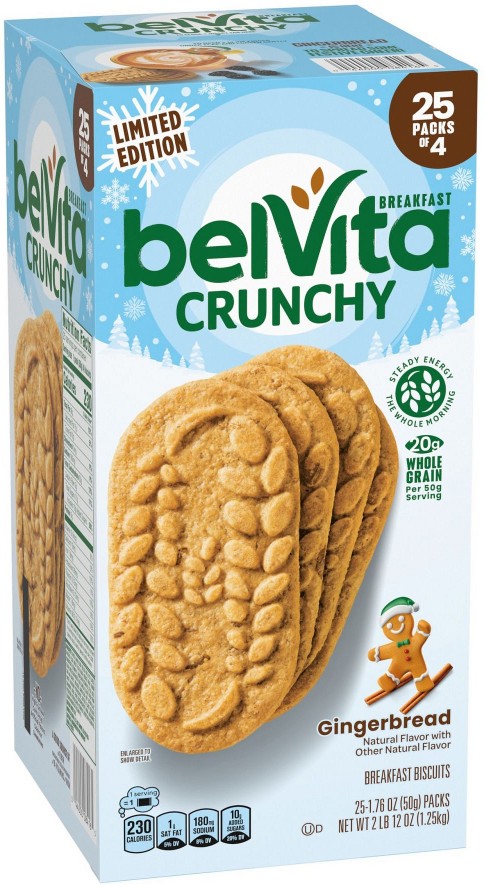 BelVita Breakfast Bars Biscuits, Gingerbread, 25 pk./1.76 oz.