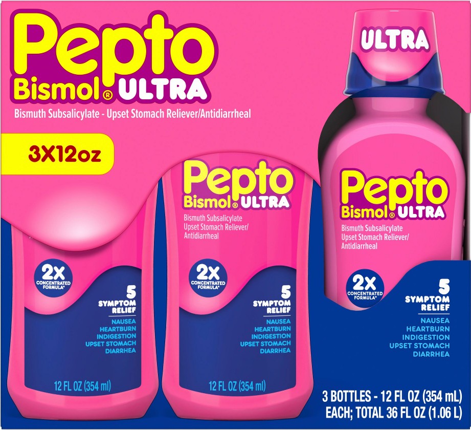 Liquid Ultra for Nausea, Heartburn, Indigestion, Upset Stomach, and Diarrhea, 3 ct./12 oz.