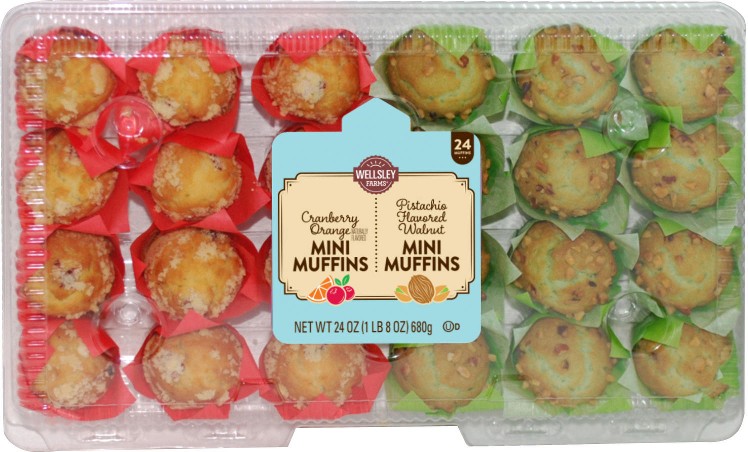 Cranberry Orange & Pistachio Walnut Mini Muffins, 24 ct.