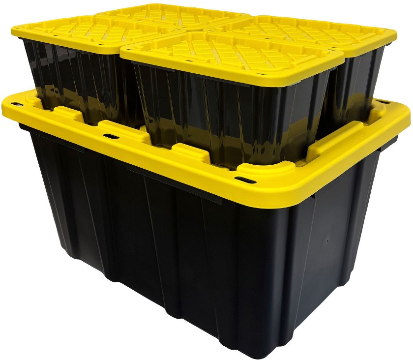 2-Gal. Storage Tote - Black & Yellow, 4 containers