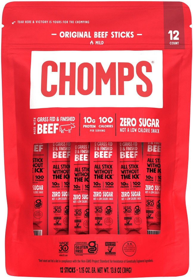 Original Beef Jerky Snack Sticks, Certified Gluten Free, Free From Top 9 Allergens, 12 ct.