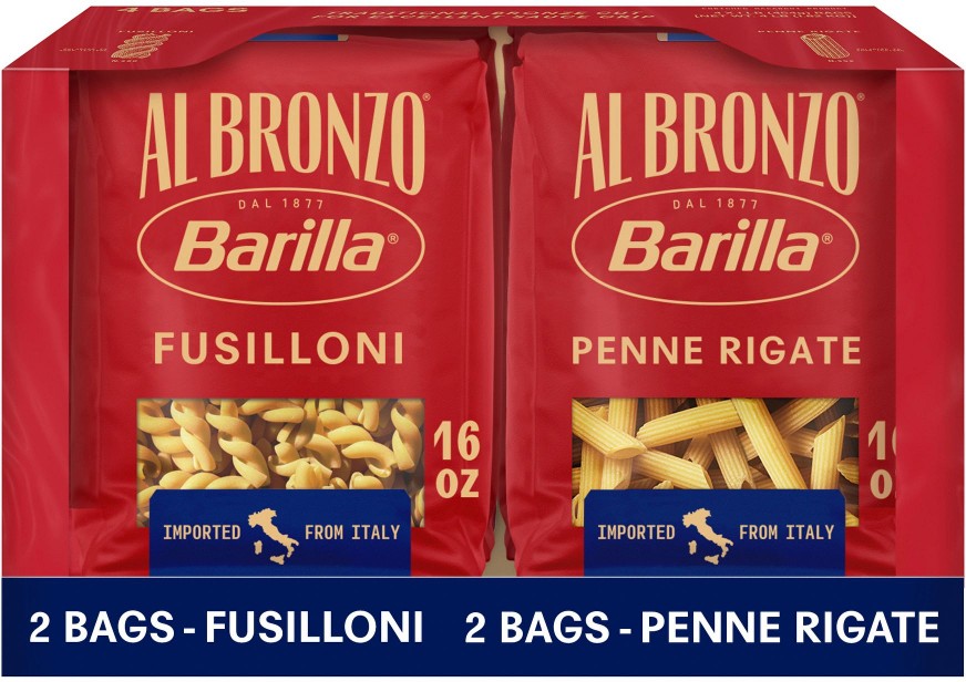Al Bronzo Penne Rigate and Fusilloni Pasta, 4 pk./16 oz.
