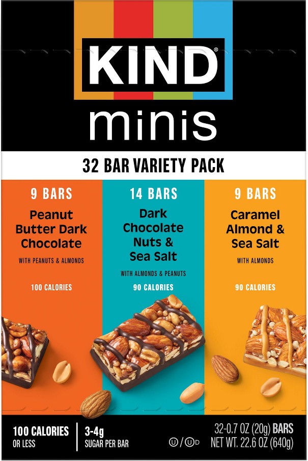Snacks Mini Nut Bars, Mixed Variety Pack, 32 ct./0.7 oz.