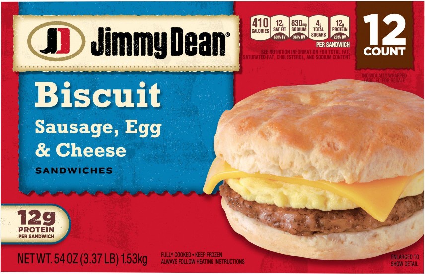 Frozen Sausage, Egg & Cheese Biscuit Sandwiches, 12 ct.