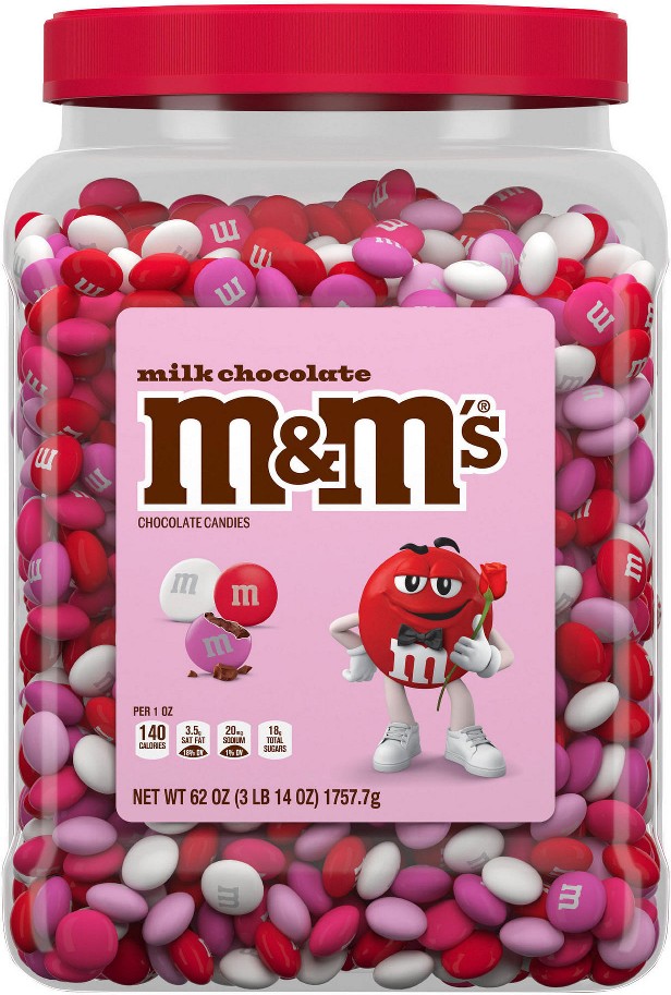 Milk Chocolate Valentine's Day Candy Bulk Jar, 3.87 lbs.