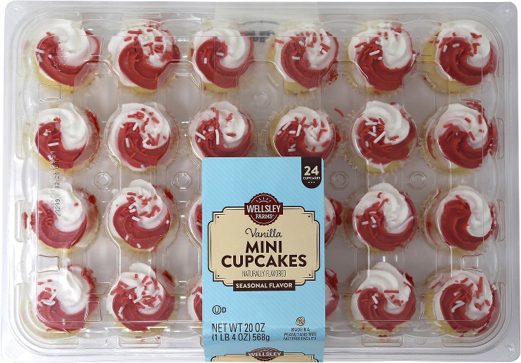 Holiday Vanilla Cupcakes With Red & White Swirl Frosting, 24 ct.
