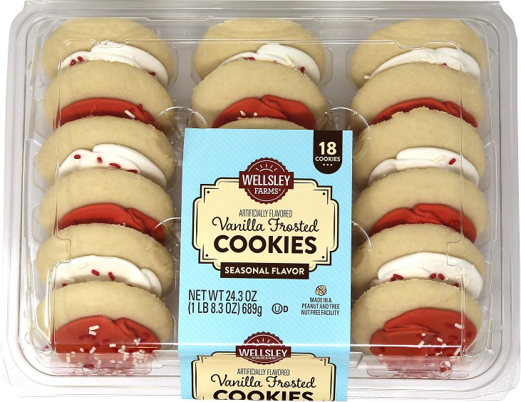 Red & White Vanilla Frosted Cookies, 18 ct.