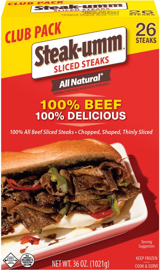 100% Beef Shaved Steak, Frozen, 36 oz.