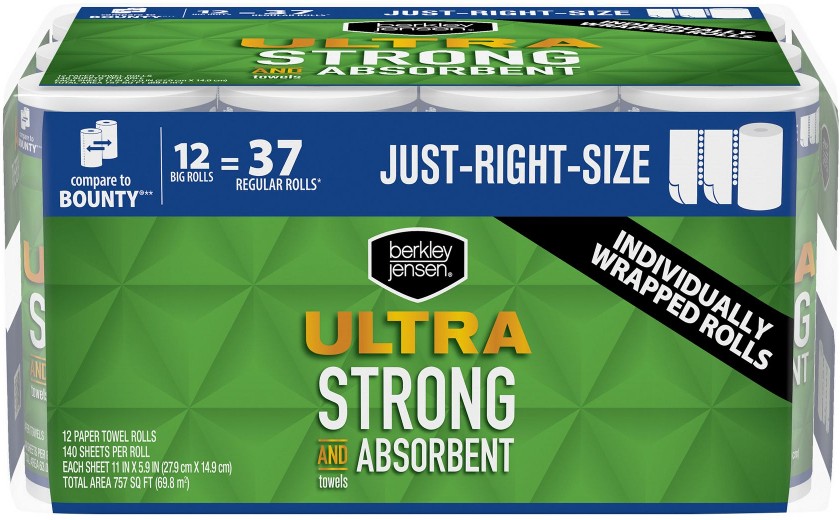 Just-Right-Size Ultra Strong and Absorbent Paper Towels, 12 ct./140 Sheets