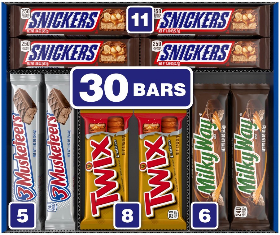 Twix & More Chocolate Halloween Candy Bars, Full-Size Variety Pack, 30 ct.