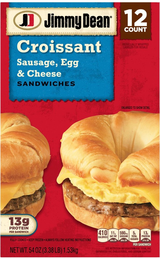 Frozen Sausage, Egg & Cheese Croissant Sandwiches, 12 ct.