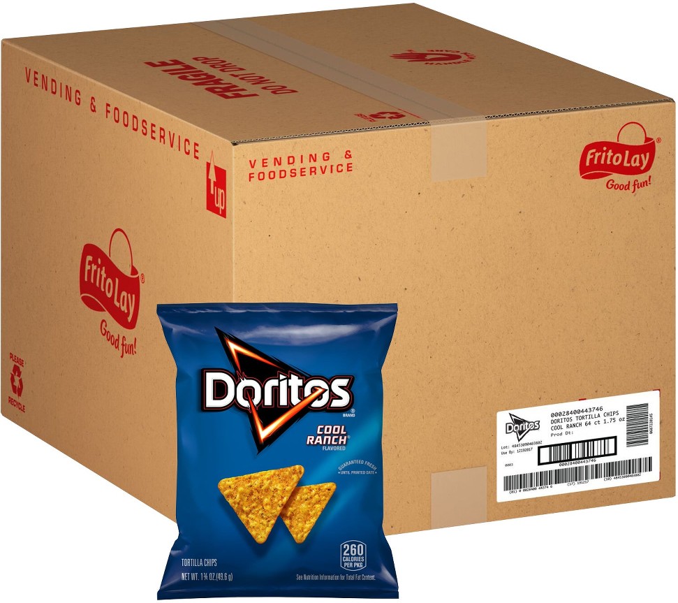 Doritos Tortilla Chips, Cool Ranch, 1.75 oz, 64 ct