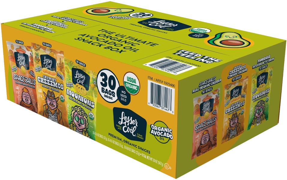 Organic Avocado Oil Popcorn, Variety Pack, 30 ct