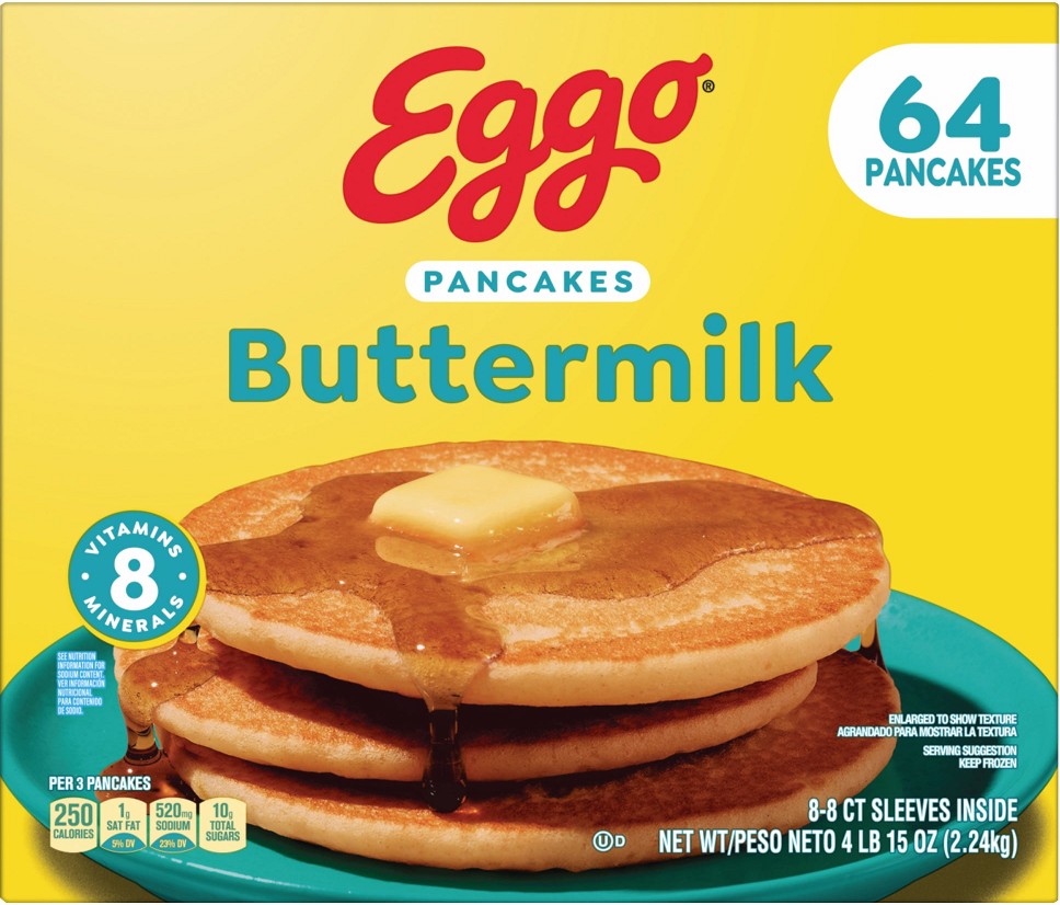 Eggo Pancakes, Buttermilk, 64 ct