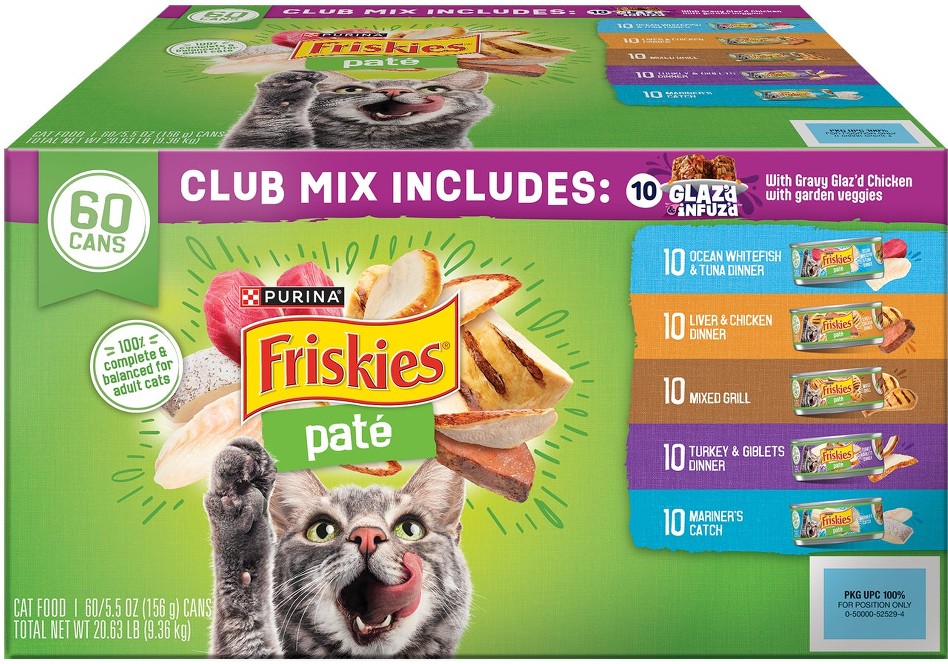 Friskies Pate, Club Mix Variety Pack, 5.5 oz, 60 ct