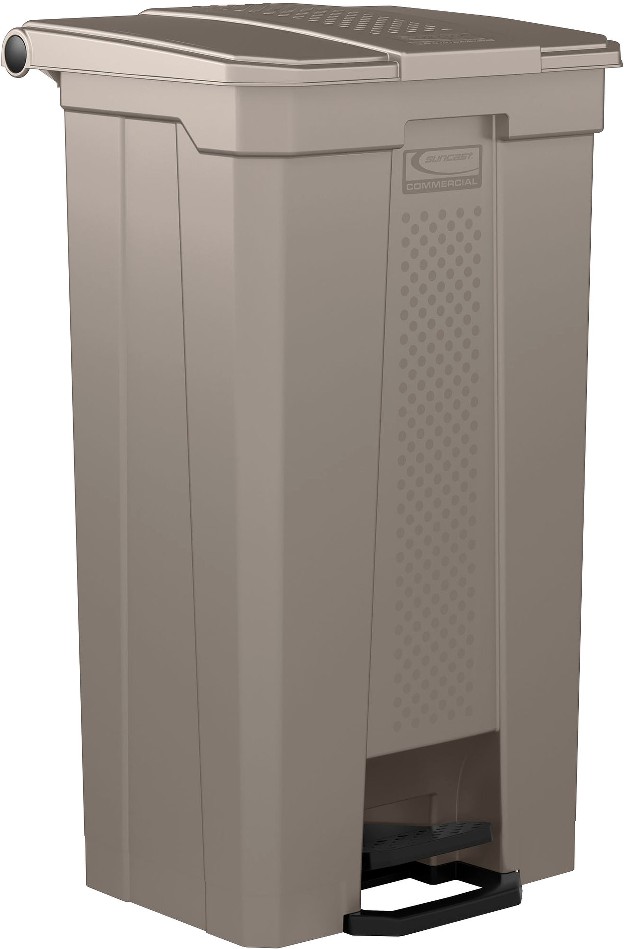 Step-On Trash Can, 23 Gallon, Platinum Metallic