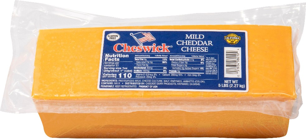Mild Cheddar Cheese, 5 lbs