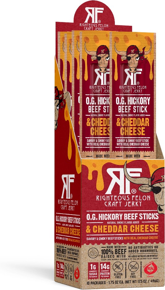 O.G. Hickory Beef Sticks & Cheddar Cheese Combo, 1.75 oz, 10 ct