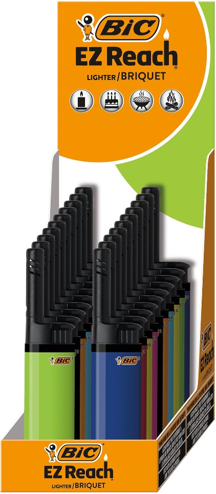 EZ Reach Lighters, Assorted Colors, 20 ct