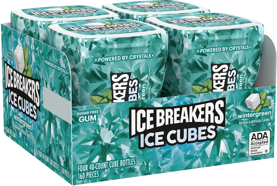Ice Cubes Sugar Free Gum, Wintergreen, 40 pieces, 4 ct