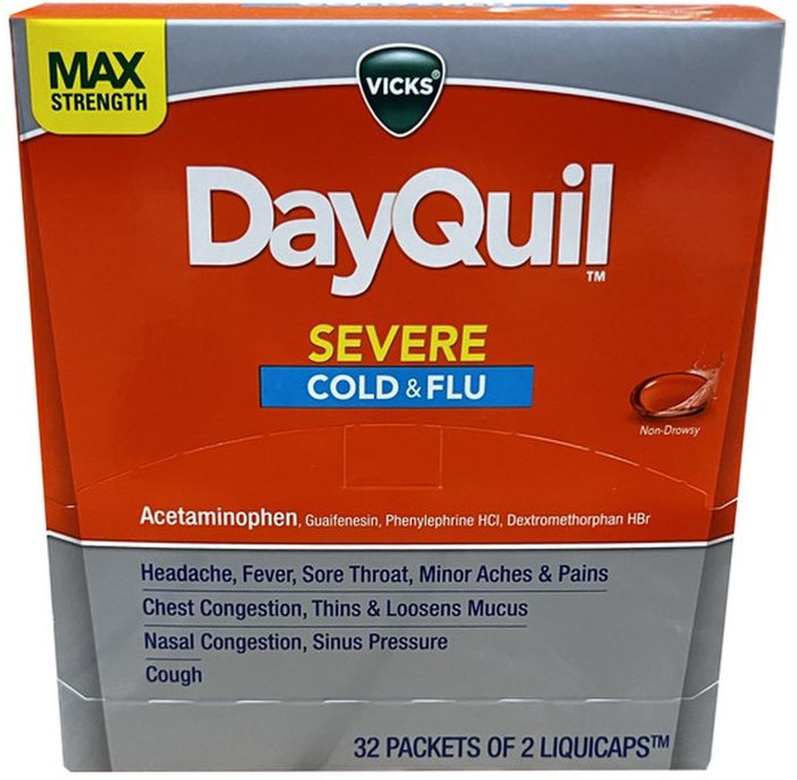 Severe Cold & Flu, Max Strength, Non-Drowsy, 2 Liquicaps, 32 ct