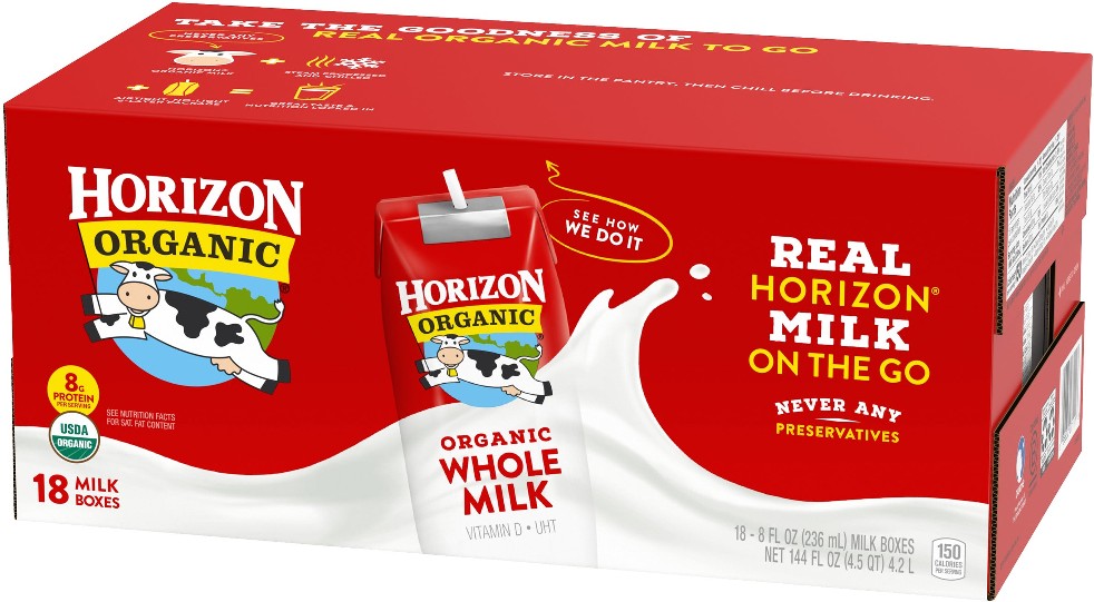 Organic Whole Milk, 8 fl oz, 18 ct