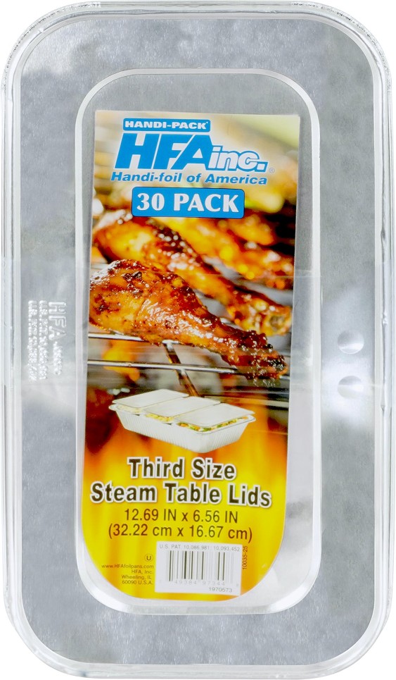 Handi-Foil Steam Pan Lid, Third Size, 30 ct