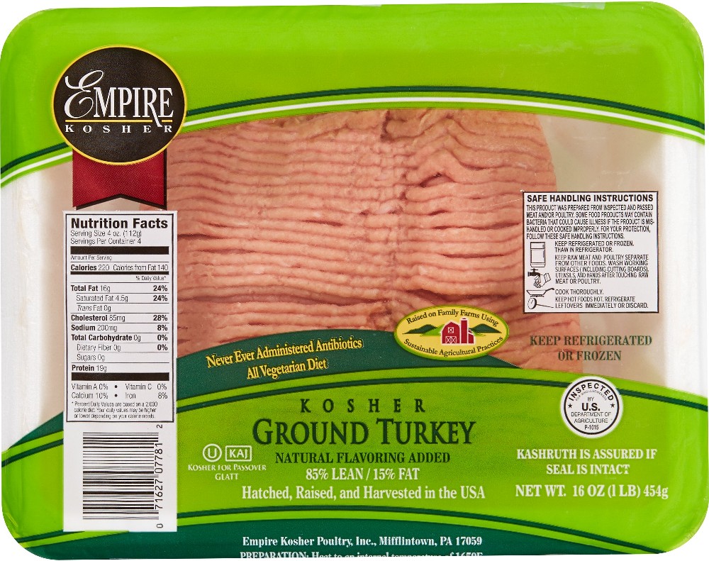 Ground Turkey, 85% Lean, 4 lb avg wt