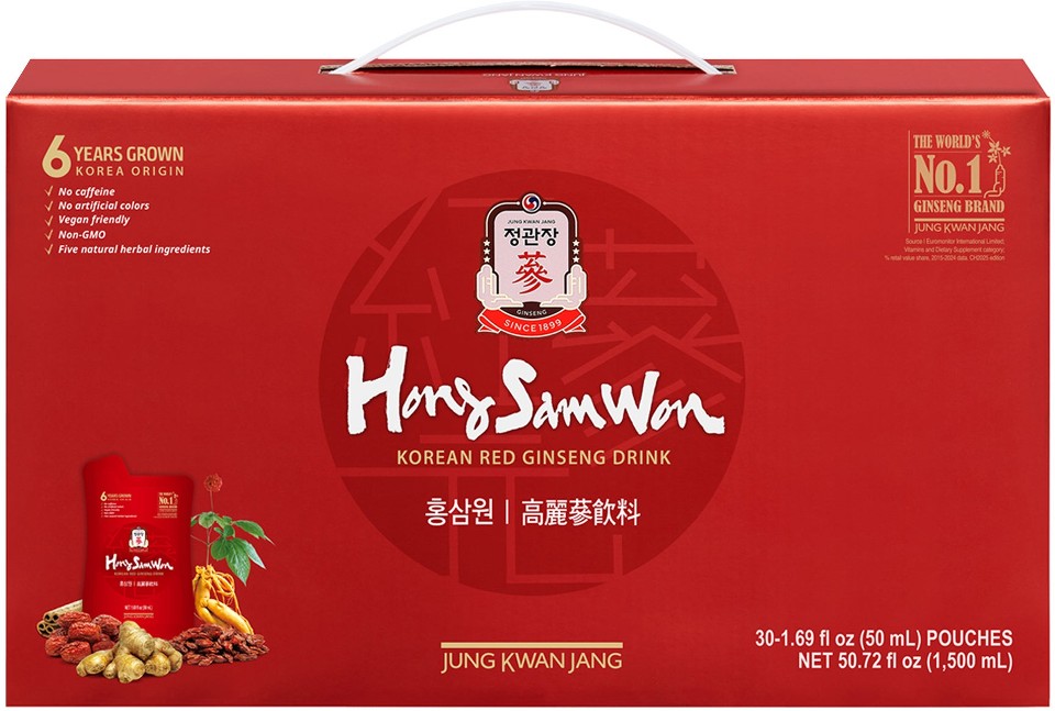 Hong Sam Won Korean Red Ginseng Drink, 1.69 fl oz, 30 ct