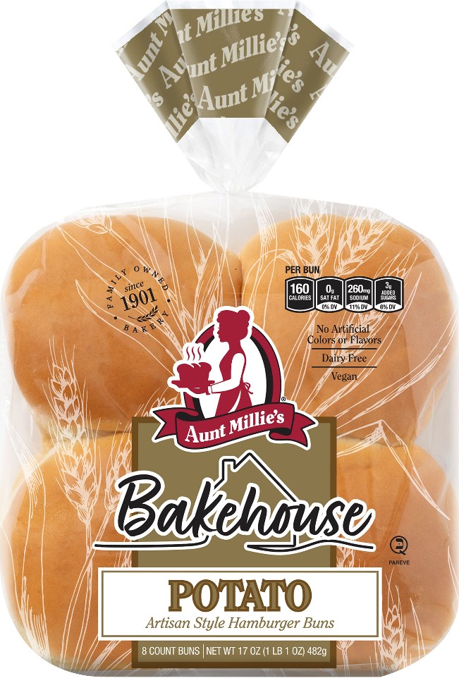 Potato Hamburger Buns, 17 oz, 8 ct