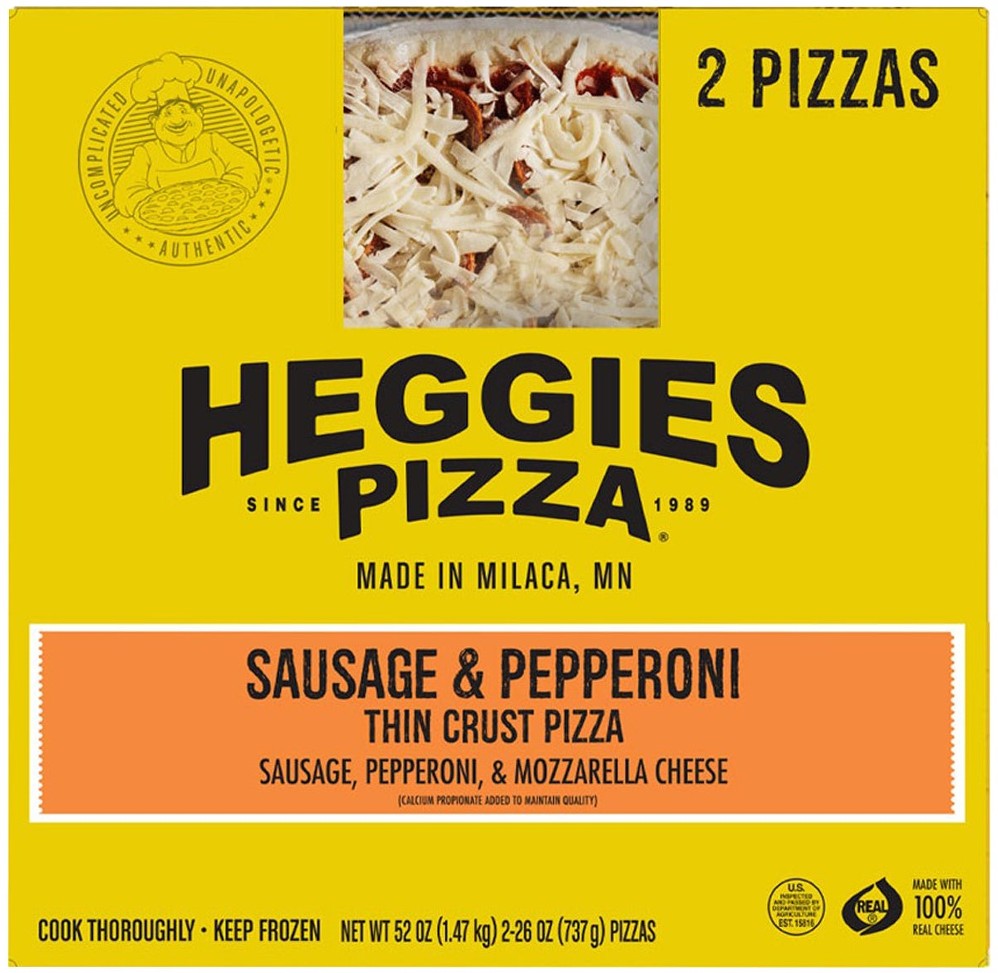 Sausage & Pepperoni Pizza, Thin Crust, 26 oz, 2 ct