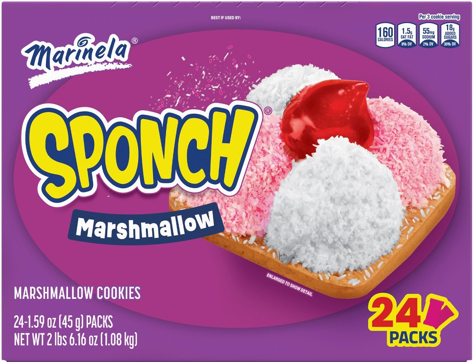 Sponch Marshmallow Cookies, 1.59 oz, 24 ct