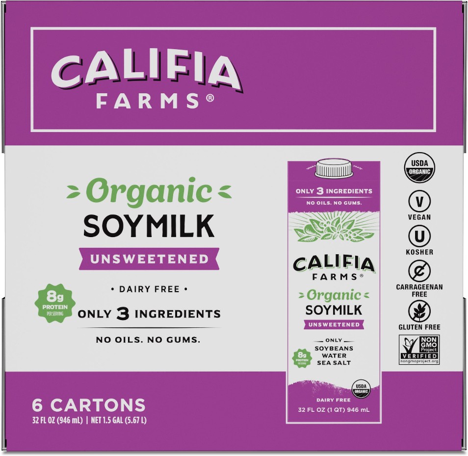 Organic Soymilk, Dairy Free, Unsweetened, 32 fl oz, 6 ct