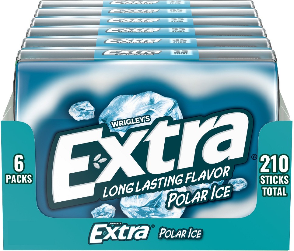 Sugar Free Chewing Gum, Polar Ice, Mega Pack, 35 sticks, 6 ct