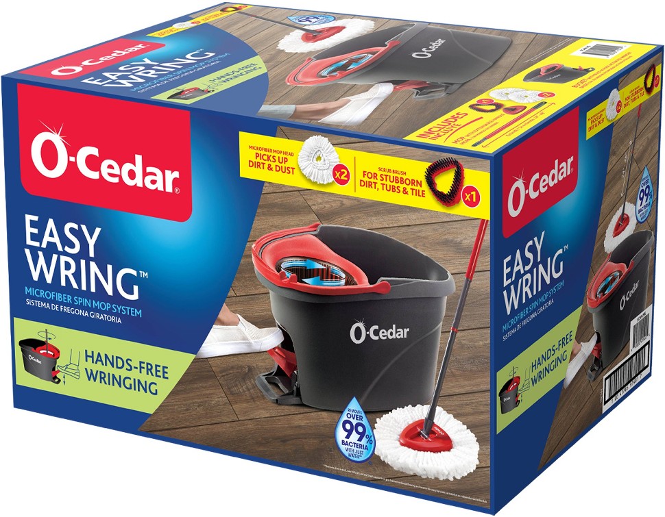 EasyWring Microfiber Spin Mop System with 2 Spin Mop Refills and Scrubber