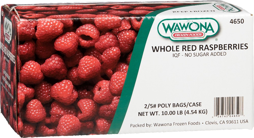 Whole Red Raspberries, 10 lbs