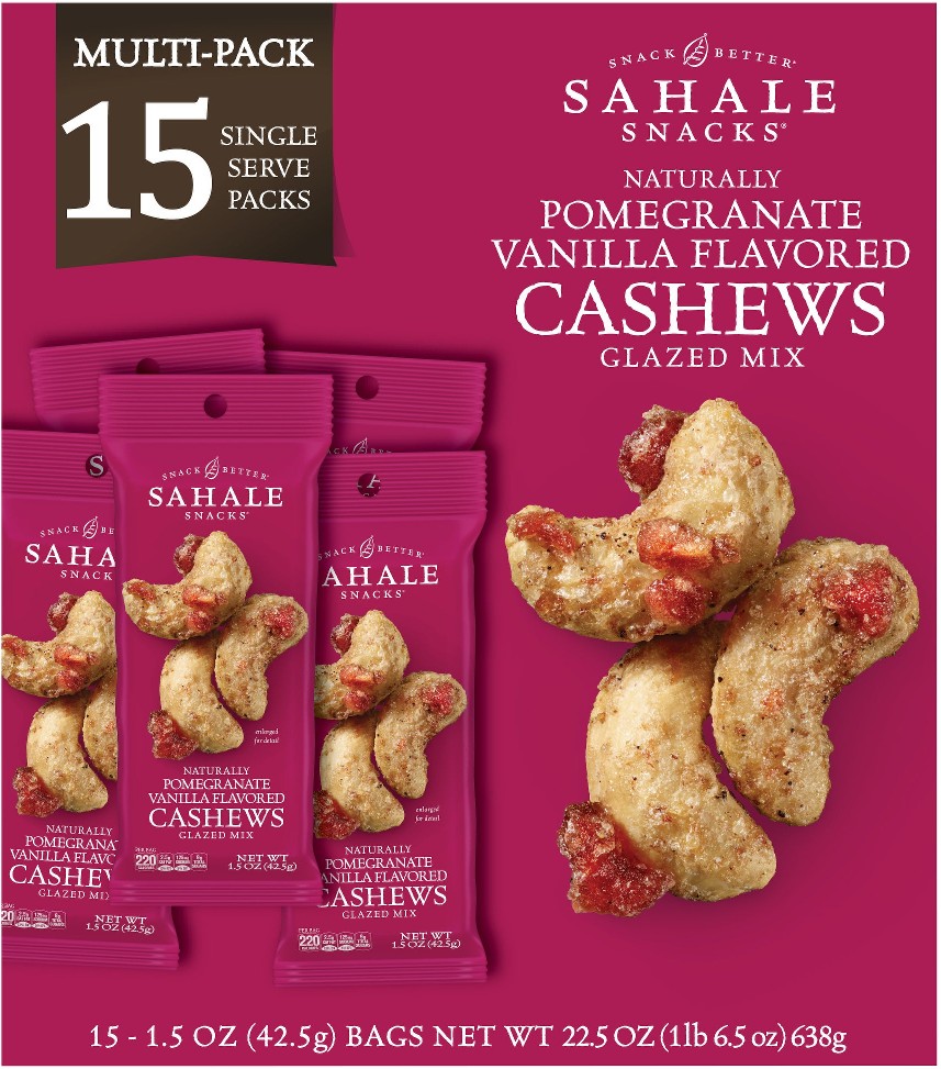 Cashews Glazed Mix, Pomegranate Vanilla, 1.5 oz, 15 ct