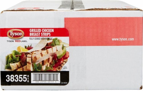 Red Label Grilled Chicken Breast Strips with Rib Meat, 10 lbs