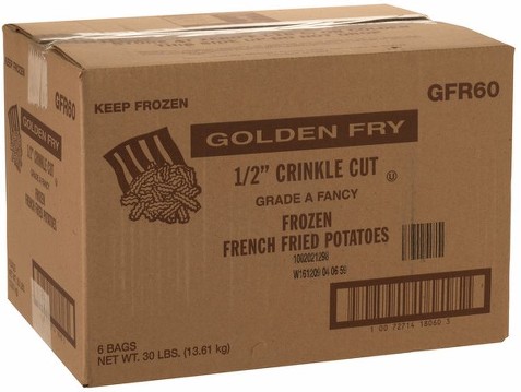 1/2" Crinkle Cut French Fries, 5 lbs, 6 ct