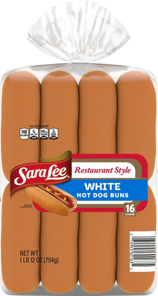 Restaurant Style Hot Dog Buns, White, 16 ct