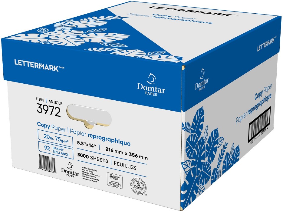 Copy Paper with ColorLok Technology, 92 Bright, 20 lb, White, 8.5inch x 14inch, 5000 Sheets