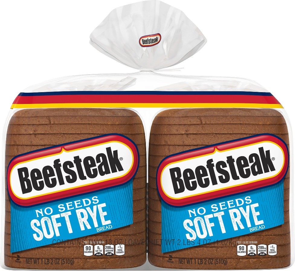Soft Rye Bread, No Seeds, 18 oz, 2 ct