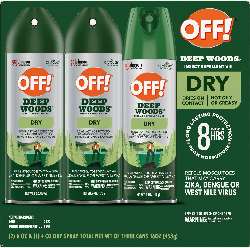 Deep Woods Insect Repellent VIII, Dry, 3 ct