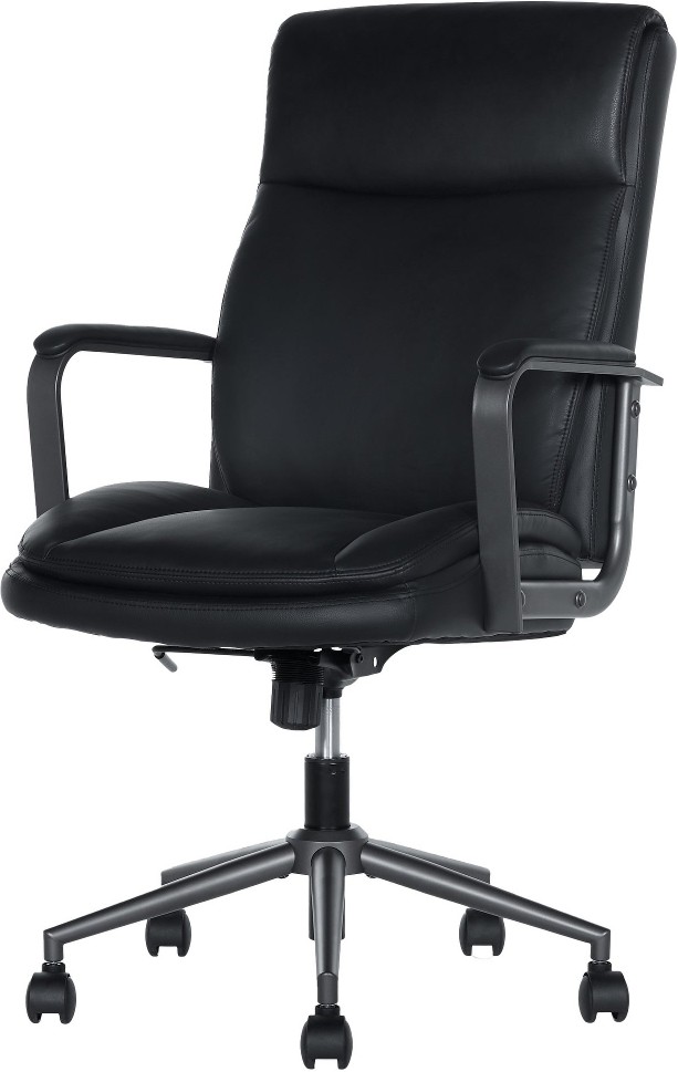Modern Mid-Back Office Chair, Black