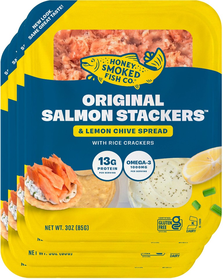 Salmon Stackers, Original Honey Smoked, 3 oz, 4 ct