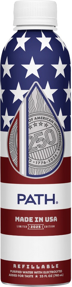Purified Water, America 250 Limited Edition Refillable Aluminum Water Bottle, 25 fl oz, 12 ct