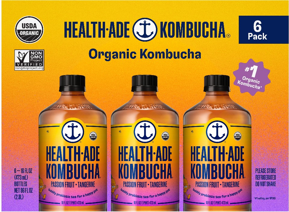 Organic Kombucha, Passion Fruit Tangerine, 16 fl oz, 6 ct