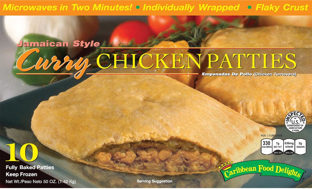 Jamaican Style Curry Chicken Patties, 5 oz, 10 ct